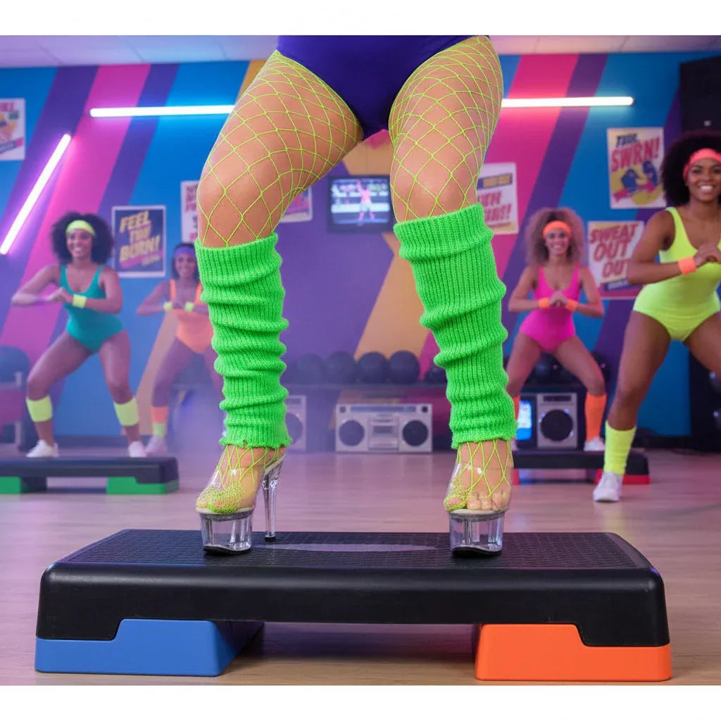 Wicked Costumes 80s Neon Green Leg Warmers - Retro Dance Accessory - Why Not Shop