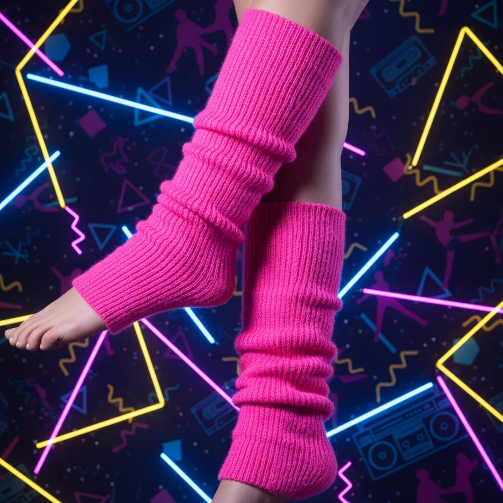 Wicked Costumes Neon Pink 80s Leg Warmers - Retro Dance Accessory - Why Not Shop