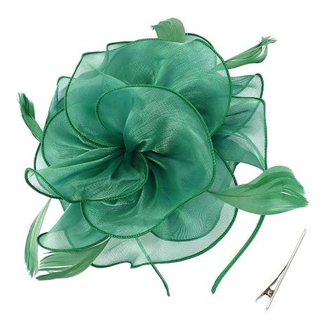 Womens Dark Green Fascinator With Feathers on a Headband and a Clip | Merthyr Tydfil | Why Not Shop Online