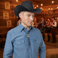 Wicked Costumes Sheriff Cowboy Bolo Neck Tie - Black & Silver - Why Not Shop
