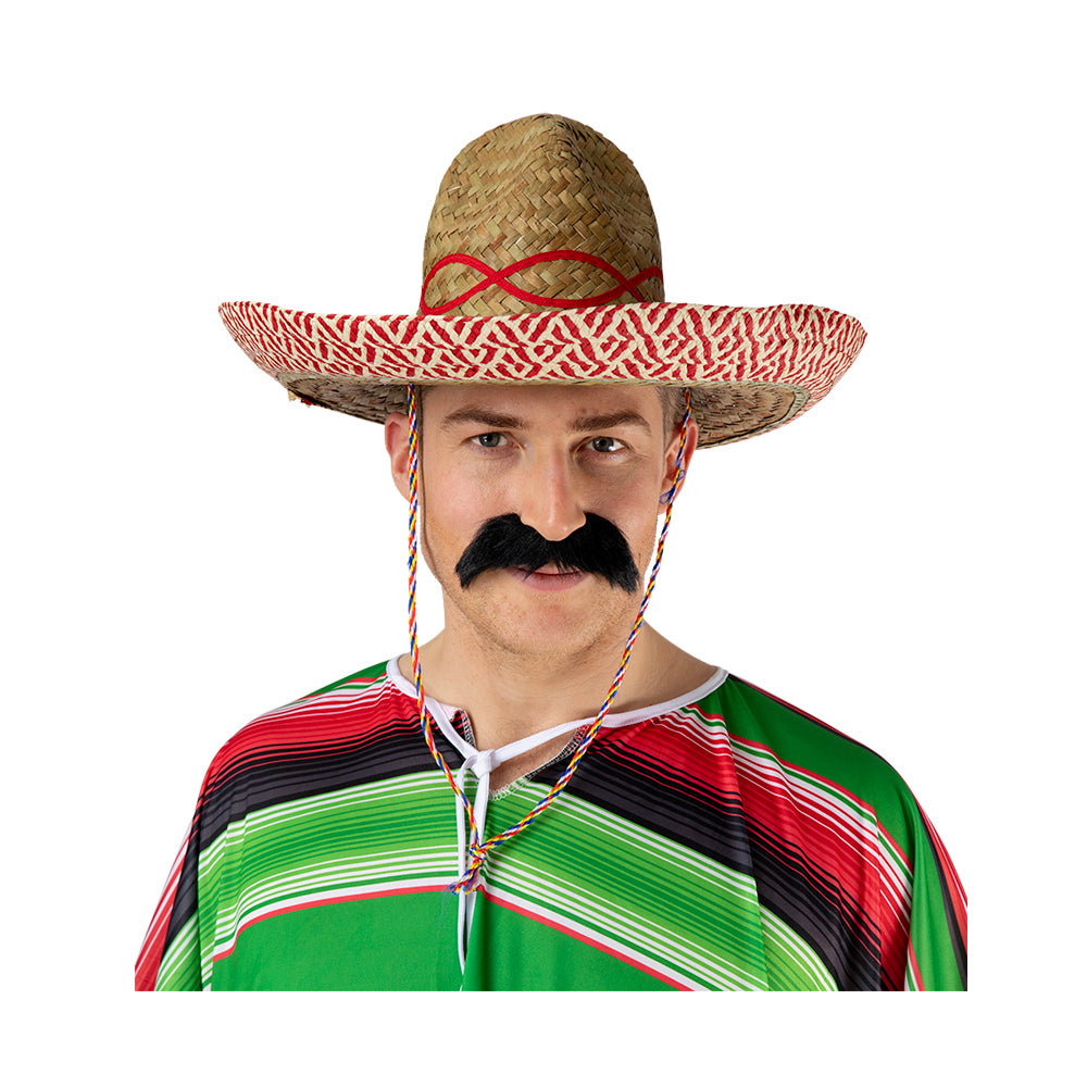 Adults Mexican Sombrero Hats With Red Trim One Size Fits Most | Merthyr Tydfil | Why Not Shop Online