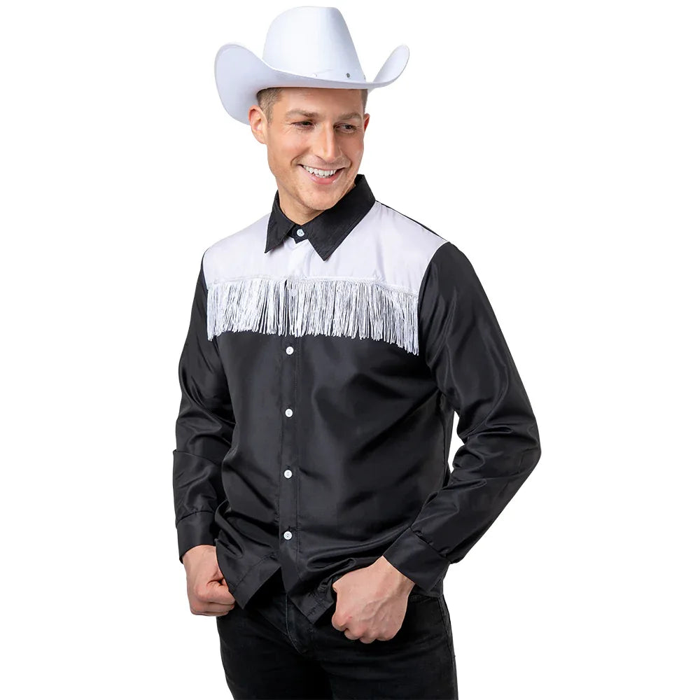 Wicked Costumes Black & White Cowboy Shirt - Medium - Why Not Shop