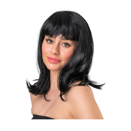 Womens Black Shoulder Length Glamour Fancy Dress Wig | Merthyr Tydfil | Why Not Shop Online