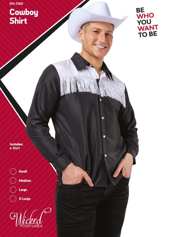 Adults Cowboy Shirts Black And White Medium | Merthyr Tydfil | Why Not Shop Online