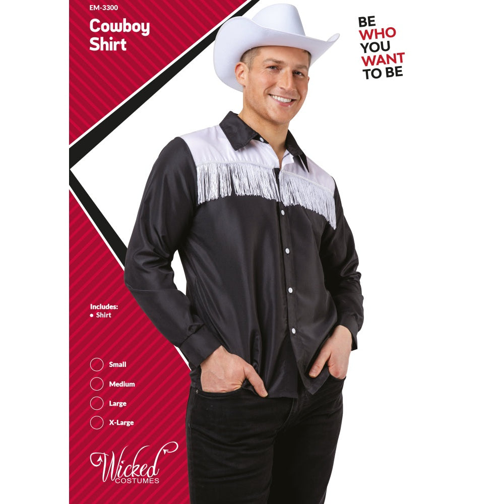 Adults Cowboy Shirts Black And White Large | Merthyr Tydfil | Why Not Shop Online