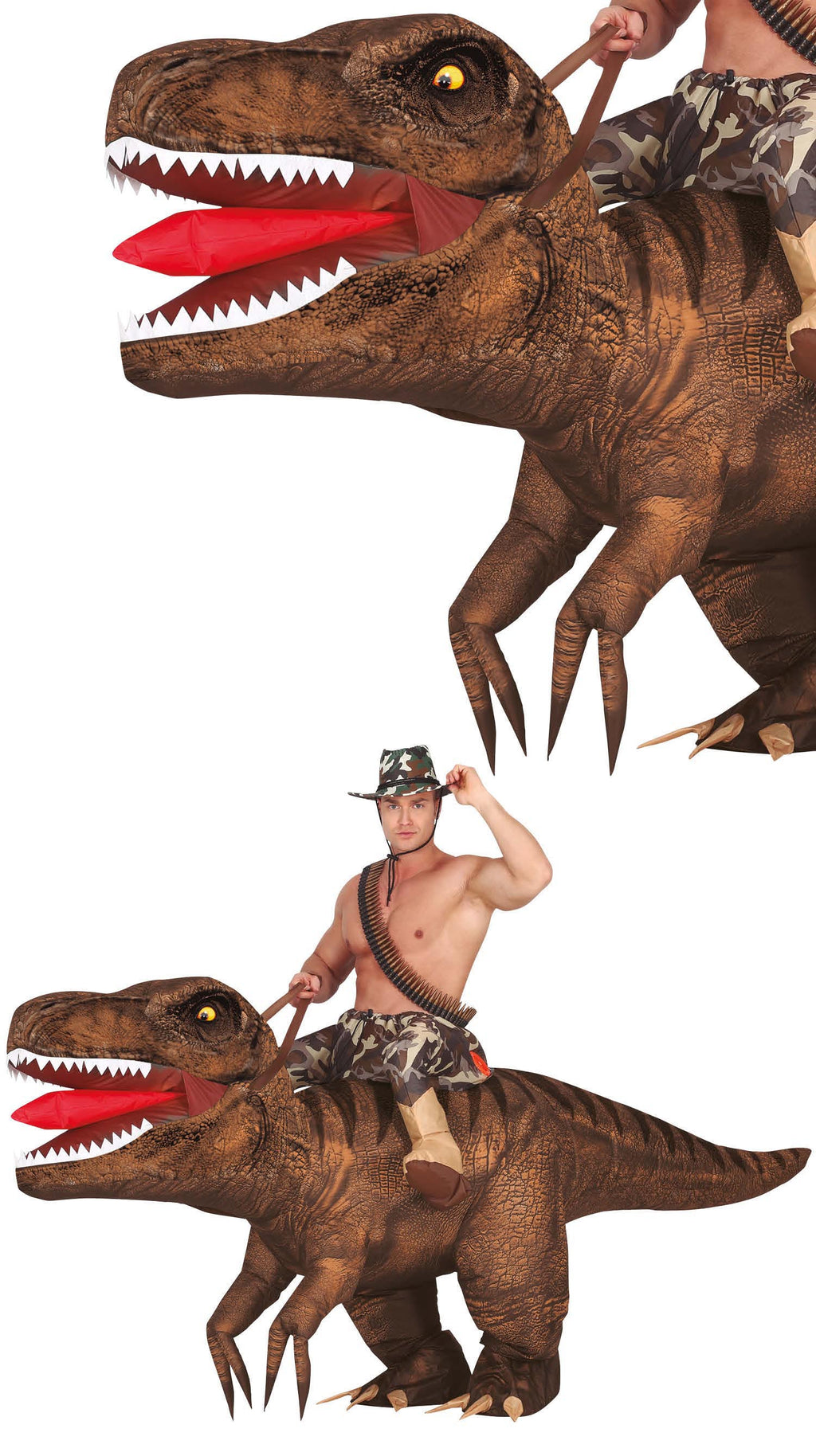 Fiestas Guirca Adults Inflatable Dino Rex Shoulders Costume