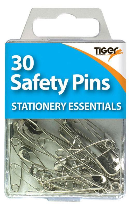 Tiger Stationery 30 Safety Pins Assorted Sizes