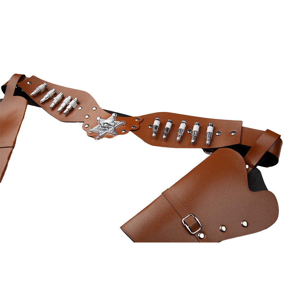 Adults Fancy Dress Brown Cowboy Belt With 2 Holsters | Merthyr Tydfil | Why Not Shop Online