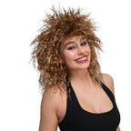 80's Tina Wild Brown Curly Wig - Fancy Dress Costume Wig
