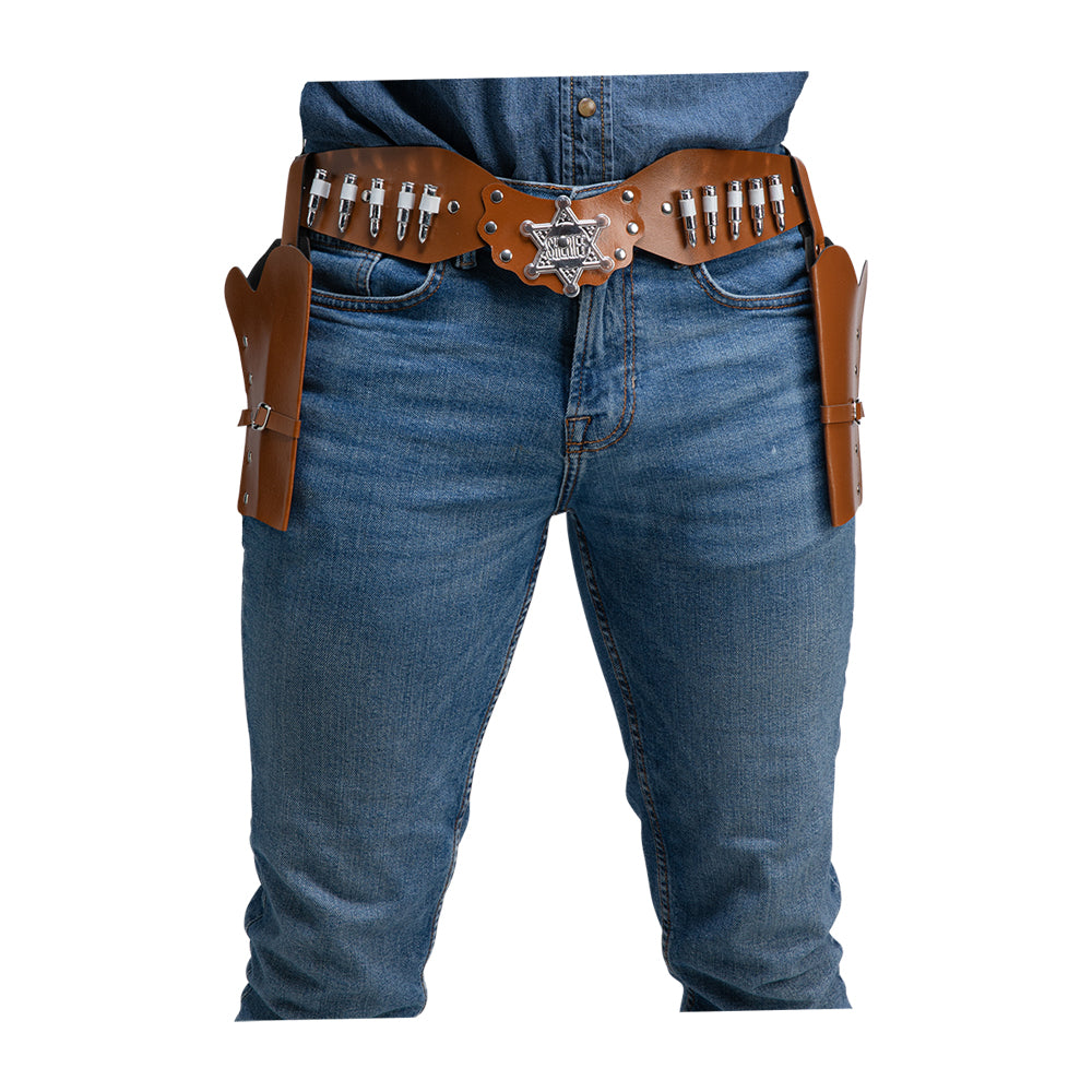 Adults Fancy Dress Brown Cowboy Belt With 2 Holsters | Merthyr Tydfil | Why Not Shop Online