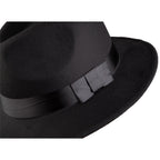 Classic Black Fedora Hat side view