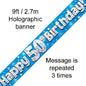9ft Blue Holographic 50th Birthday Banner | Merthyr Tydfil | Why Not Shop Online