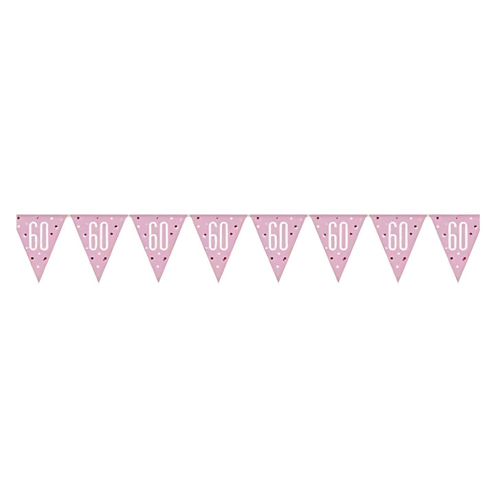 9ft Glitz Pink 60th Flag Banner Bunting | Merthyr Tydfil | Why Not Shop Online