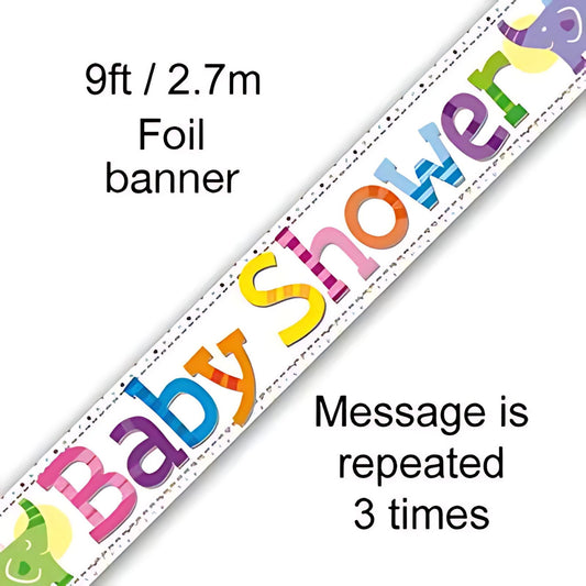 9ft Multi-Colour Baby Shower Elephants Banner | Merthyr Tydfil | Why Not Shop Online