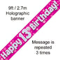 9ft Pink Holographic 13th Birthday Banner | Why Not Shop