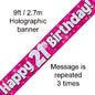9ft Pink Holographic 21st Birthday Banner | Merthyr Tydfil | Why Not Shop Online