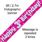 9ft Pink Holographic 3rd Birthday Banner | Why Not Shop