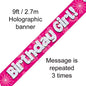 9ft Pink Holographic Birthday Girl Banner | Merthyr Tydfil | Why Not Shop Online
