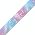 9ft Boy or Girl Gender Reveal Banner with holographic finish