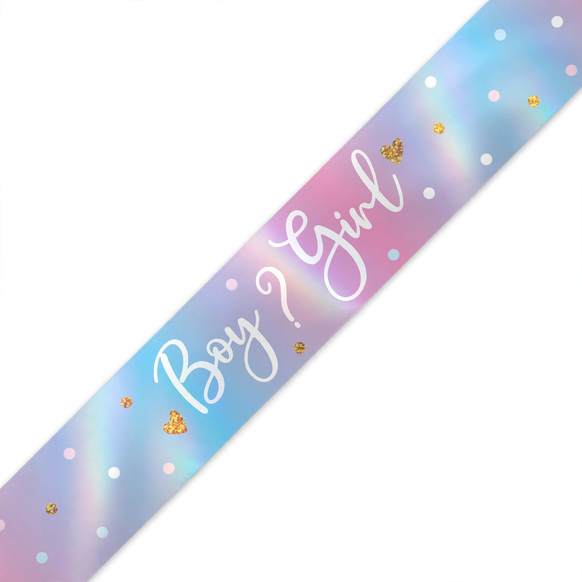 9ft Boy or Girl Gender Reveal Banner with holographic finish