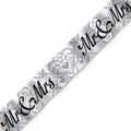 9ft Mr & Mrs metallic banner with individual letter pennants