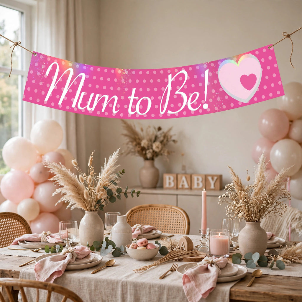 Mum To Be banner displayed at a baby shower or maternity celebration