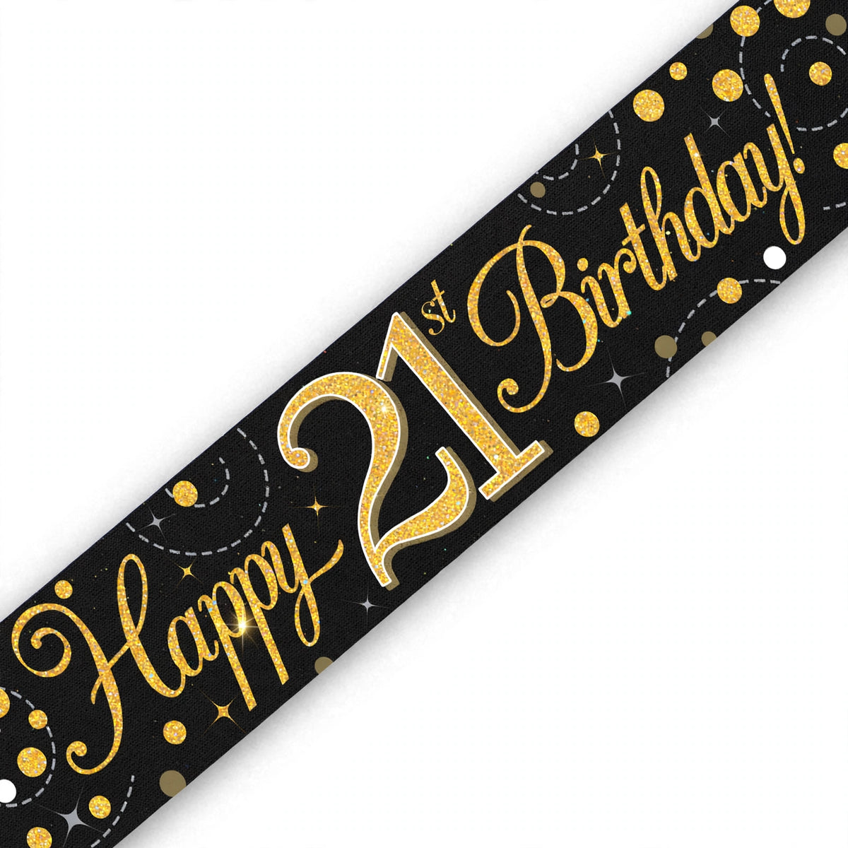 Alternative view of the Sparkling Fizz 21st Birthday Banner showcasing its design
