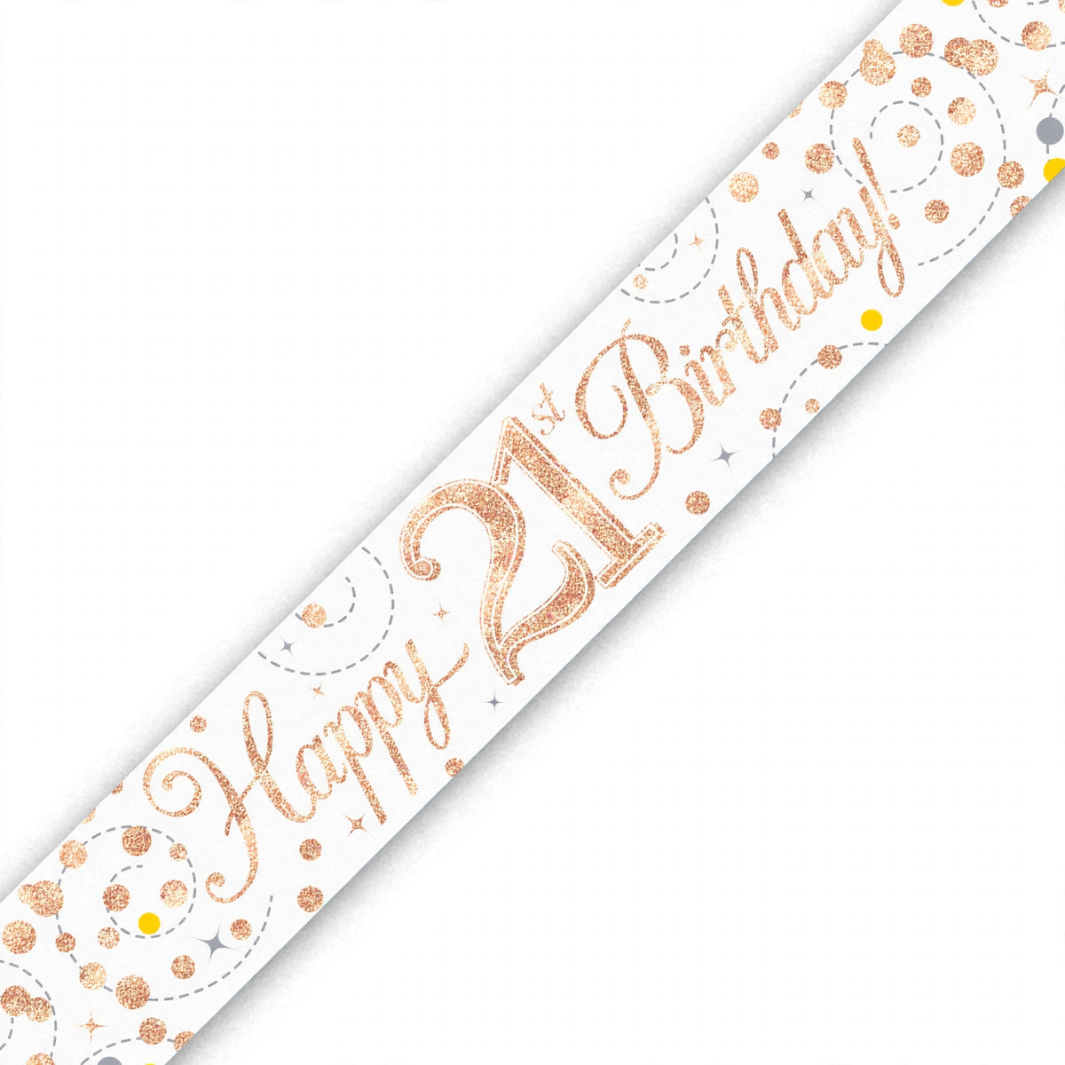 Detailed view of the Sparkling Fizz 21st Birthday Banner