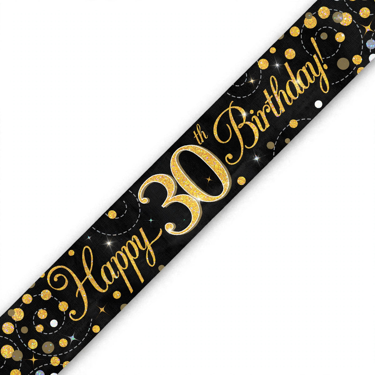 Alternative view of the 9ft Sparkling Fizz 30th Birthday Banner