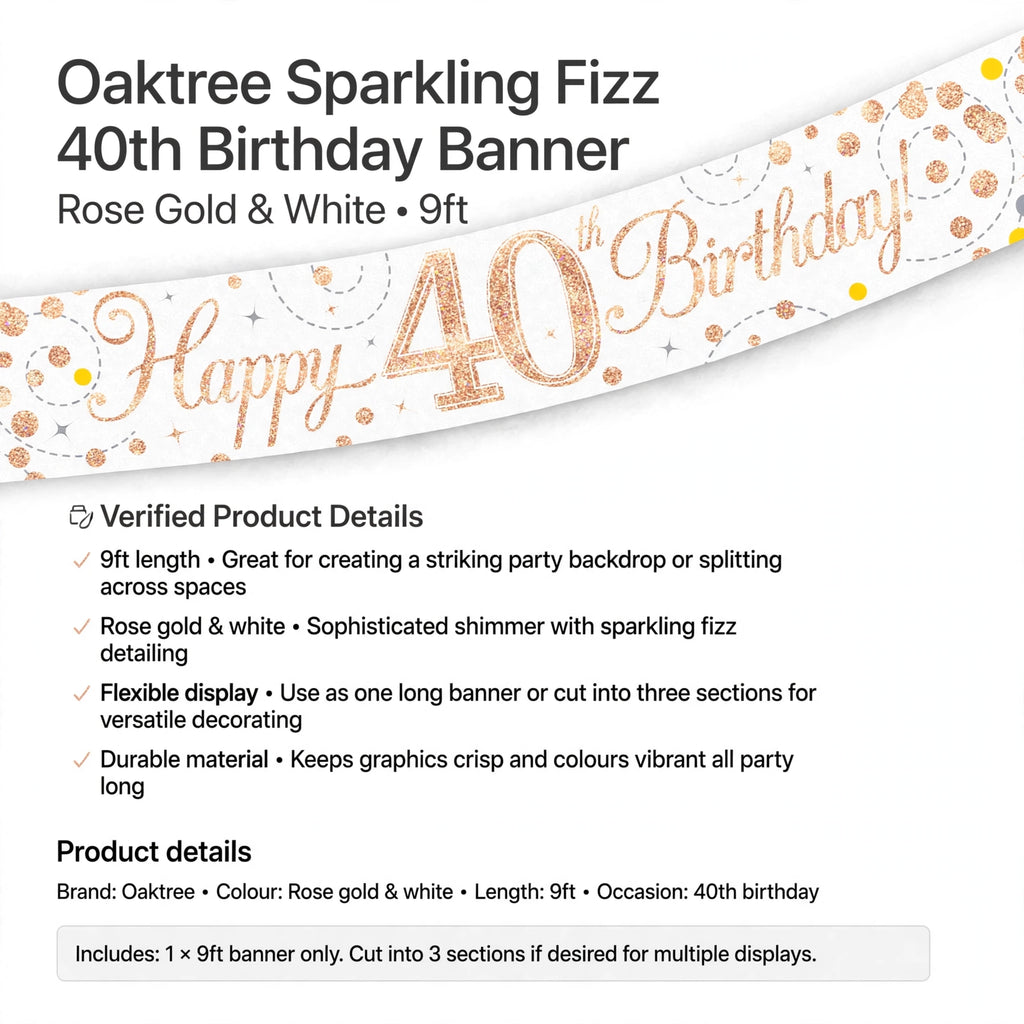 Oaktree banner designed for 40th birthday celebrations with durable material and flexible display options
