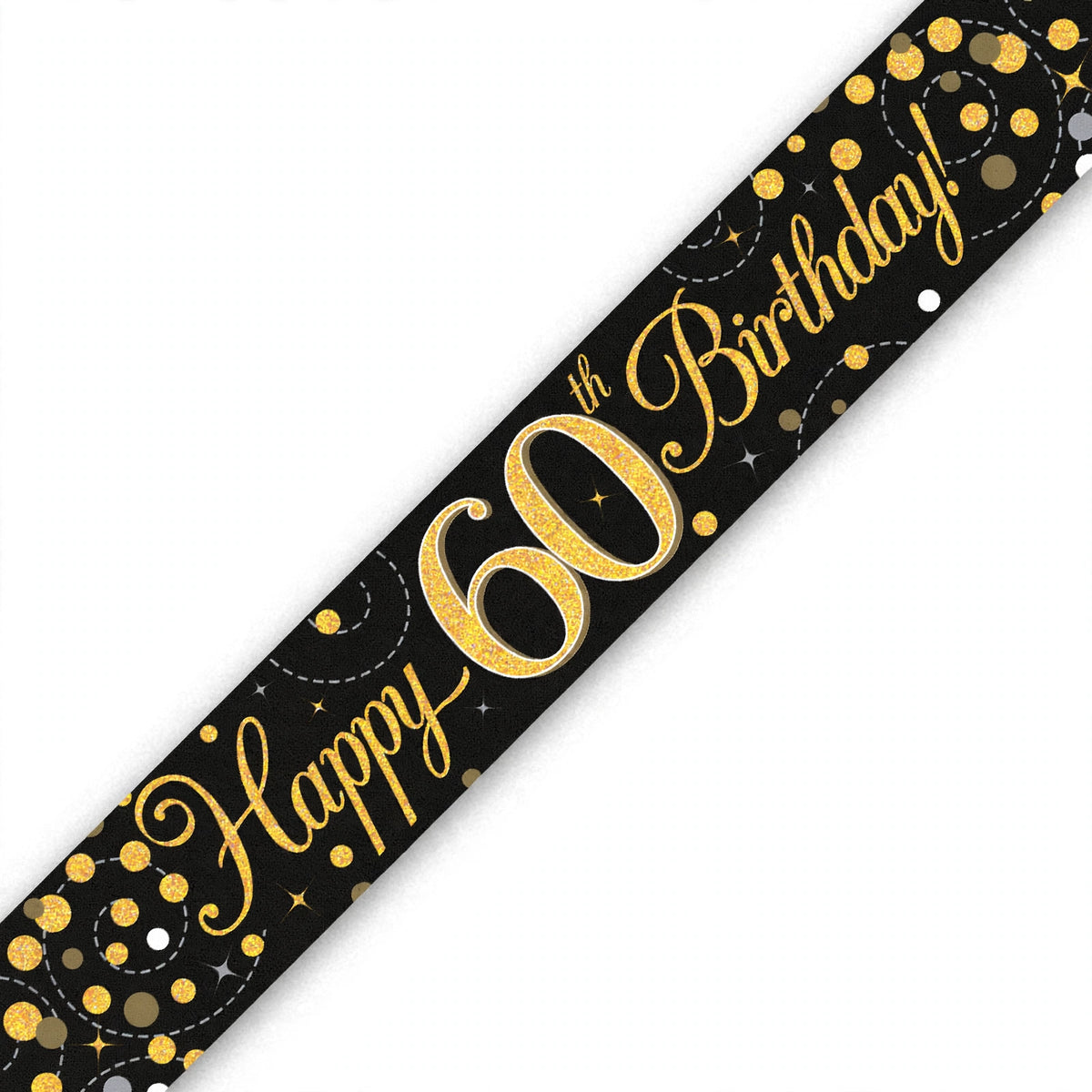 Detail view of the Sparkling Fizz 60th Birthday Banner