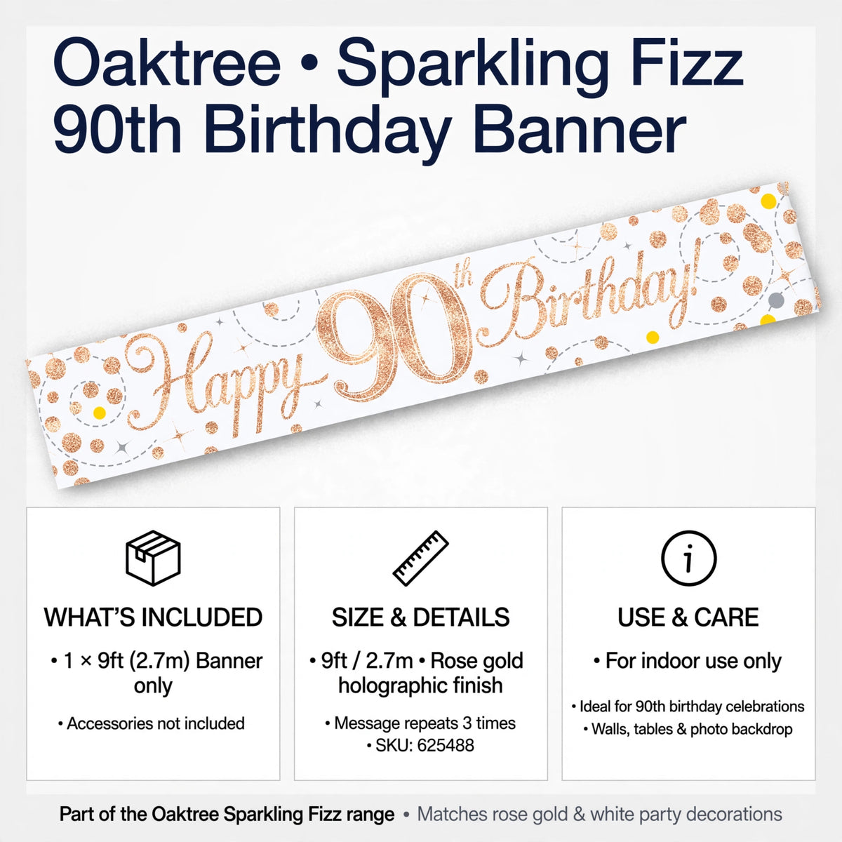 9-foot decoration suitable for indoor use, ideal for 90th birthday celebrations