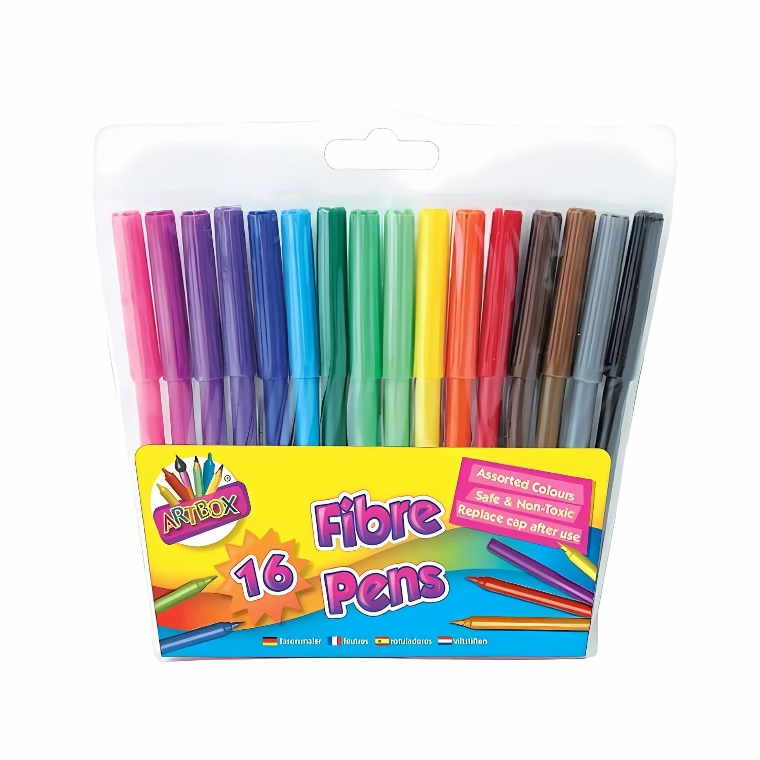 ARTBOX - Fibre Pens - 16 Pack Assorted Colours | Why Not Shop