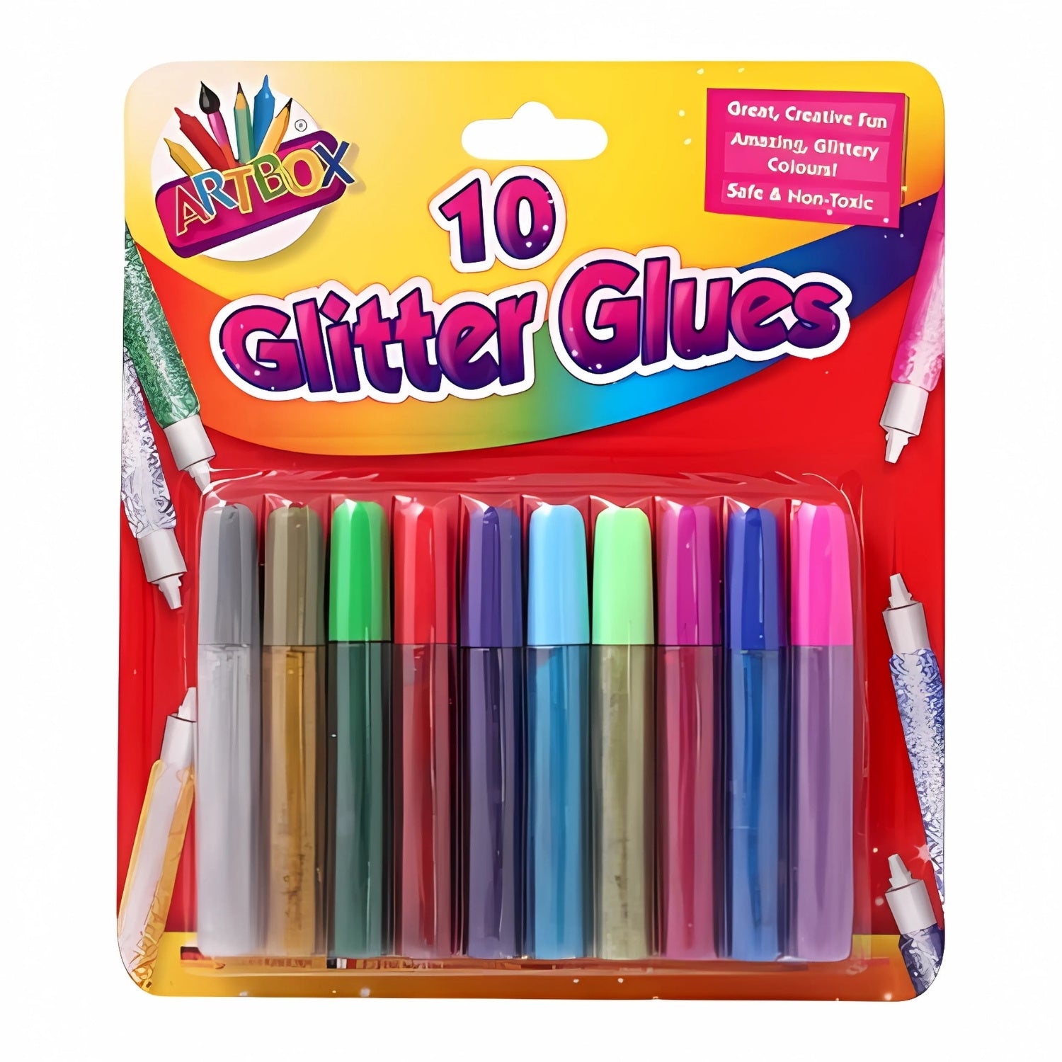ARTBOX - Glitter Glue Tubes - 10 Pack Assorted Colours | Why Not Shop