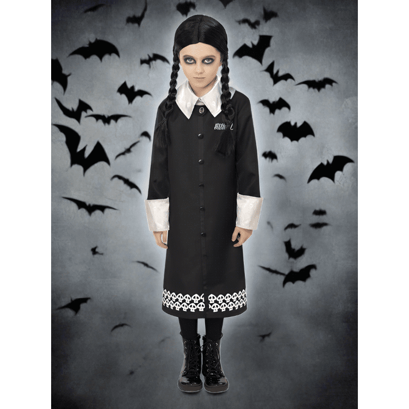 Addams Family Girls Wednesday Fancy Dress Costume Medium Age 7-9 Years | Merthyr Tydfil | Why Not Shop Online