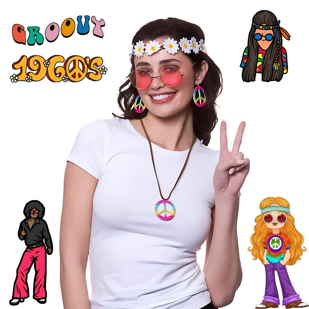 Adult Womens Hippie Fancy Dress Kit | Why Not Shop