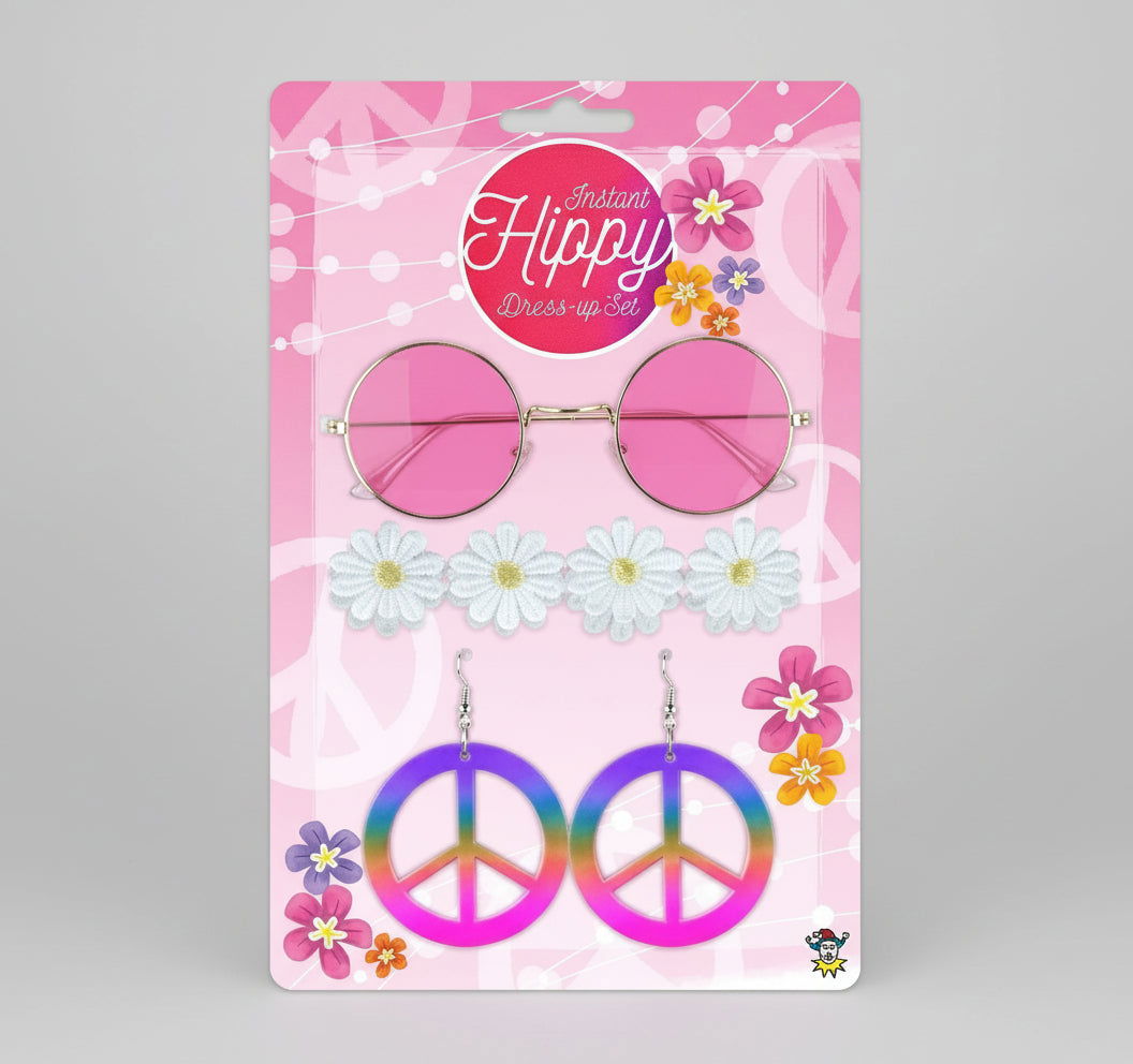 Adult Hippie Fancy Dress Set 4 Pieces | Merthyr Tydfil | Why Not Shop Online