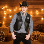 Wicked Costumes Black Cowboy Sheriff Waistcoat - Adult Wild West Costume Vest - Why Not Shop