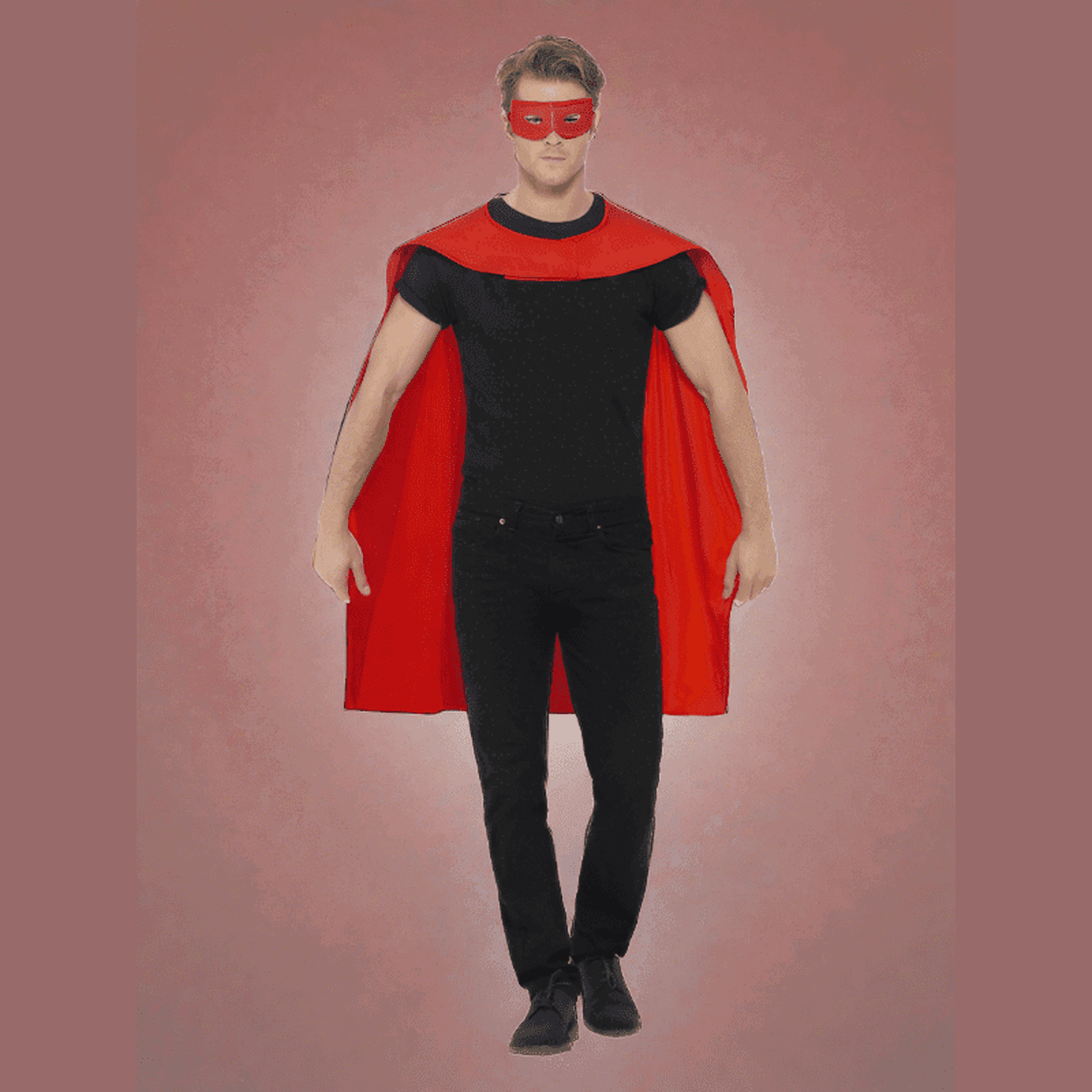 Adults Red Superhero Fancy Dress Cape And Eye Mask | Merthyr Tydfil | Why Not Shop Online