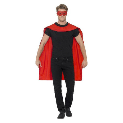 Adults Red Superhero Fancy Dress Cape And Eye Mask | Merthyr Tydfil | Why Not Shop Online