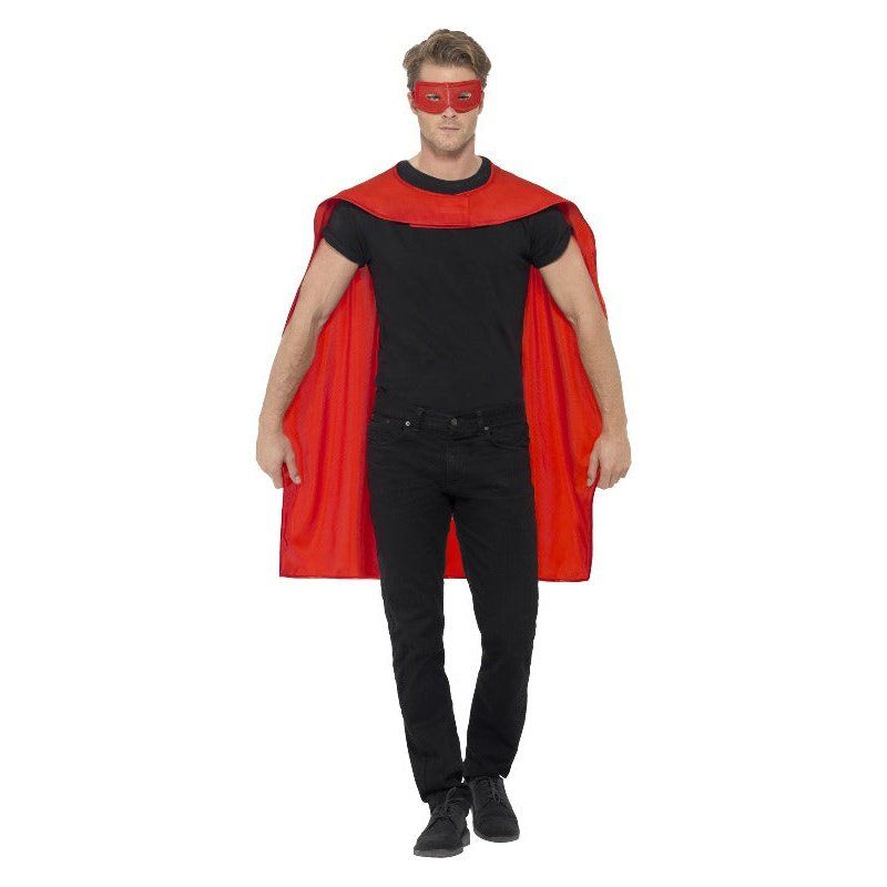 Adults Red Superhero Fancy Dress Cape And Eye Mask | Merthyr Tydfil | Why Not Shop Online