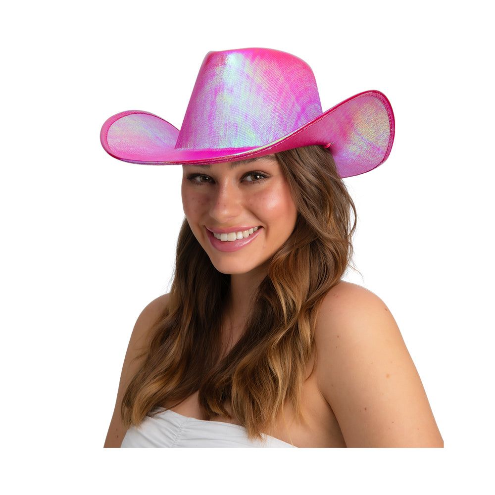 Adults Texan Cowgirl Hats Hot Pink Iridescent | Why Not Shop