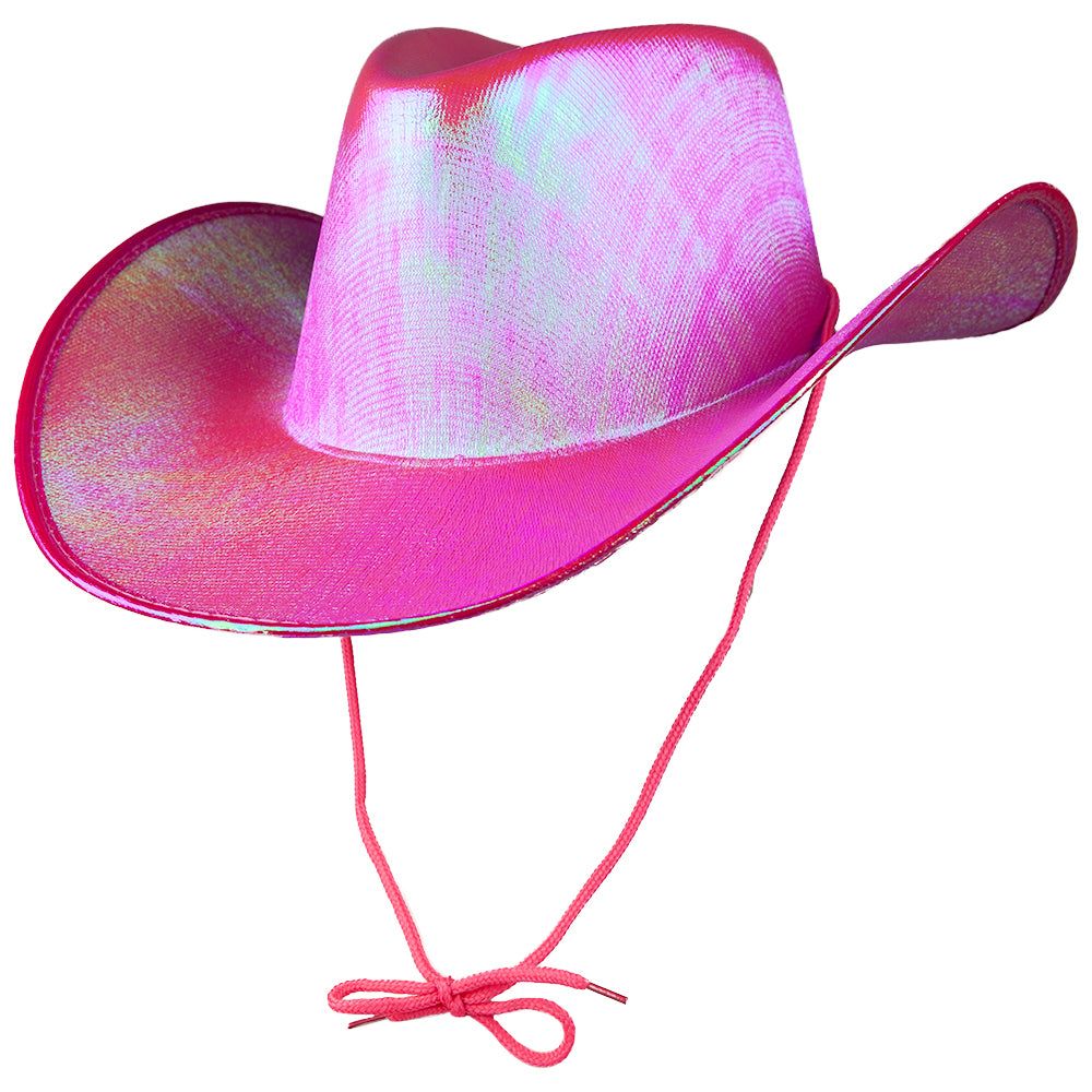 Adults Texan Cowgirl Hats Hot Pink Iridescent | Why Not Shop