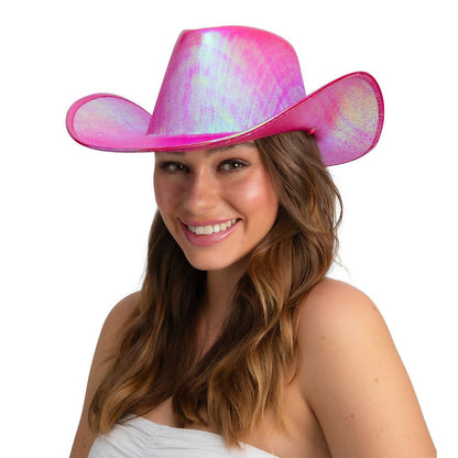 Adults Texan Cowgirl Hats Hot Pink Iridescent | Why Not Shop