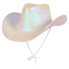 Adults Texan Cowgirl Hats White Iridescent | Why Not Shop