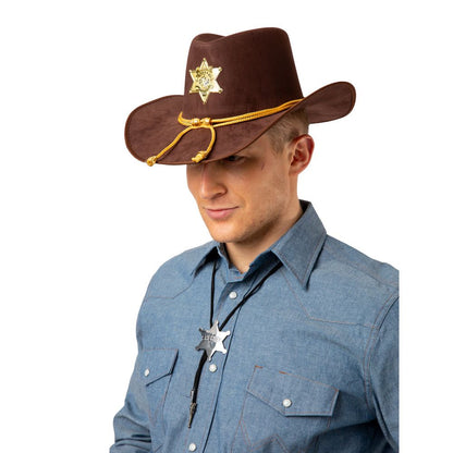 Adults Unisex Deluxe Brown Suede Sheriff Hat | Merthyr Tydfil | Why Not Shop Online
