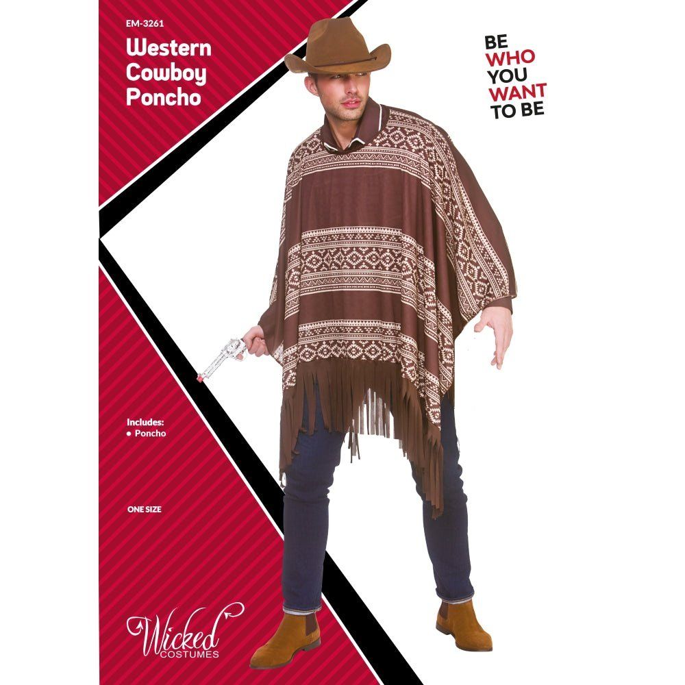 Adults Western Cowboy Ponchos Brown And White | Merthyr Tydfil | Why Not Shop Online