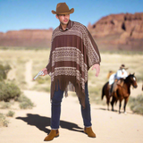 Adults Western Cowboy Ponchos Brown And White | Why Not Shop