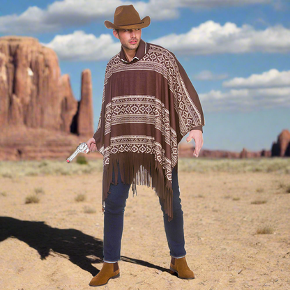 Adults Western Cowboy Ponchos Brown And White | Merthyr Tydfil | Why Not Shop Online