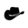 Adults Cowboy Hats Black with Silver Sequins